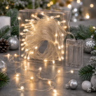 Світлодіодна гірлянда 20 LED warm white 2 м лінза на батарейках — фото 1