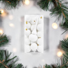 Набір ялинкових куль білий з верхівкою, 35 шт+ верхівка — фото 1