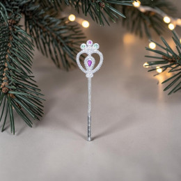 Карнавальна паличка Феї маленька з серцем та камінням