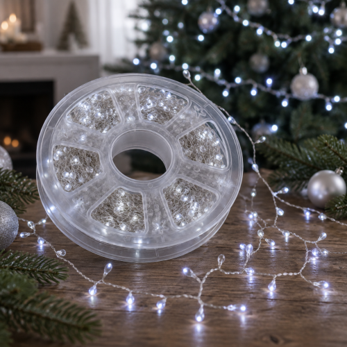 Гірлянда роса гілка 1500 LED 50 м біле світло бабіна