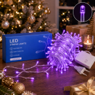 Новорічна гірлянда лінза фіолет 100 LED прозорий провід 5 м — фото 1