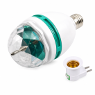 Світлодіодна диско лампа E27 обертова RGB з перехідником — фото 2