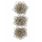 Квіти декоративні срібні з глітером набір 2 шт — декор для вінків і букетів — фото 2