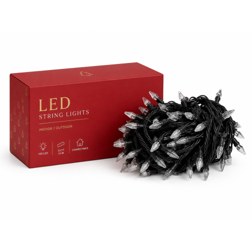 Новорічна гірлянда кристал синій 100 LED чорний провід 10 м — фото 2