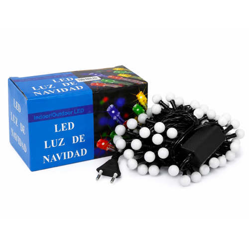 Новорічна гірлянда 200 LED матова куля велика тепло-біла 13 м — фото 2