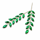 Декоративний колосок з кристалами смарагд 19 см — фото 2